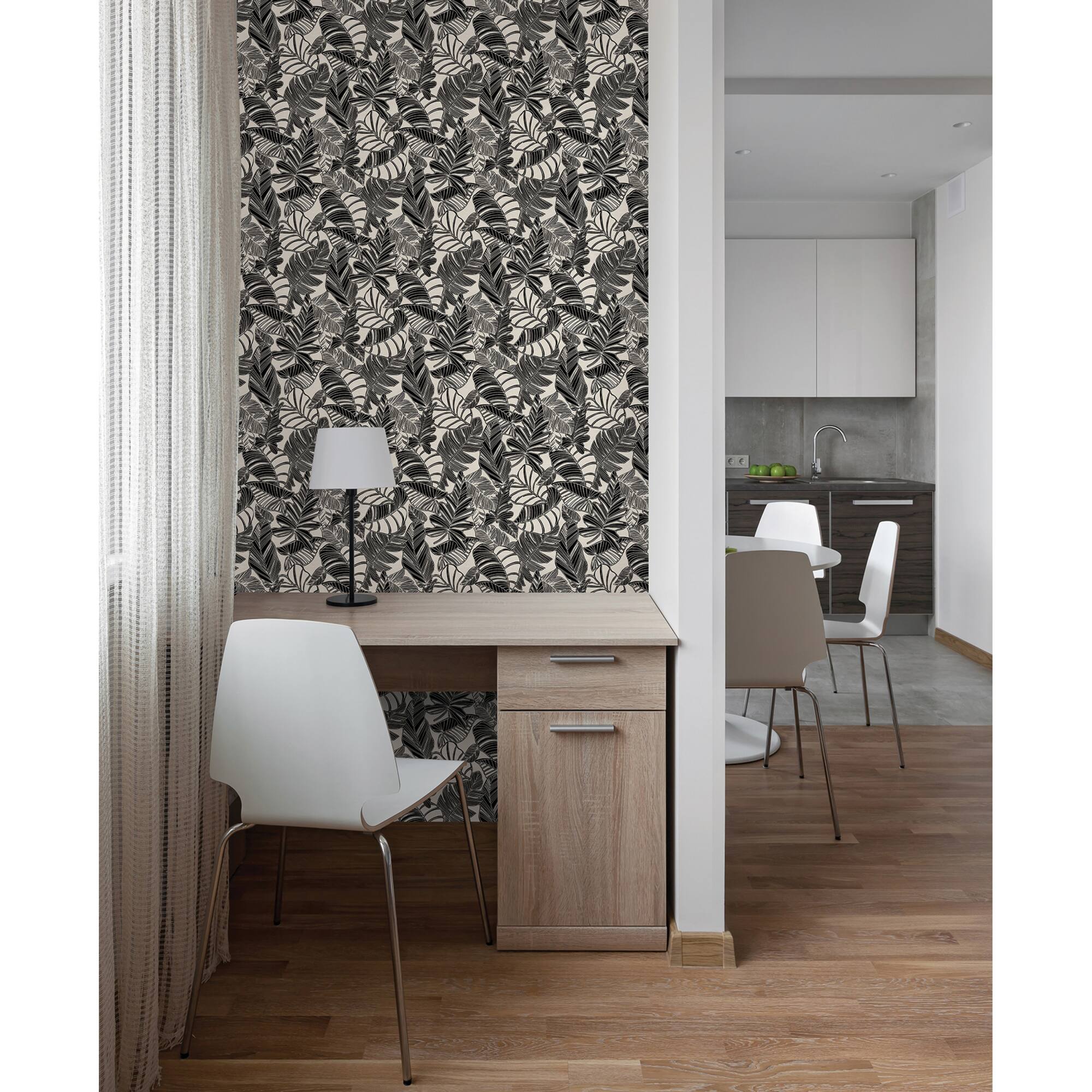 My Style Pindo Wood Cut Palm Peel & Stick Wallpaper